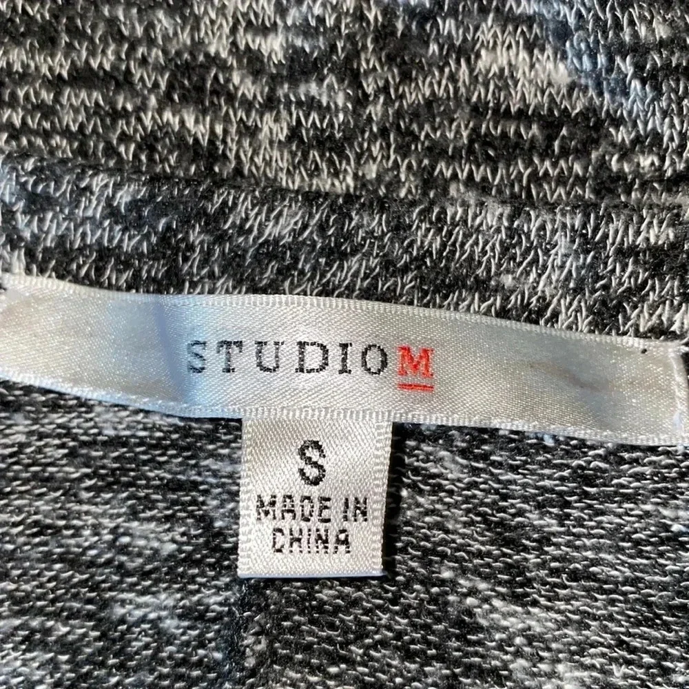 STUDIO M knit tunic sweater stretchy lightweight heather black gray size S